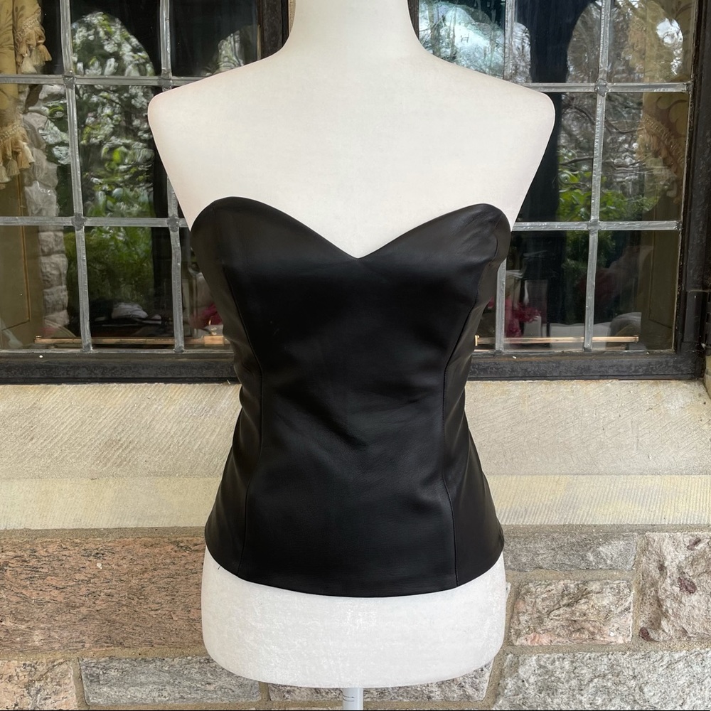 Black Leather Corset Top
